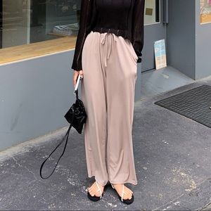 Casual beige wide pants